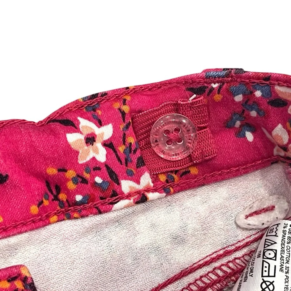 Old Navy Ballerina Jeggings Girls 12 Pink Floral Adjustable Waist